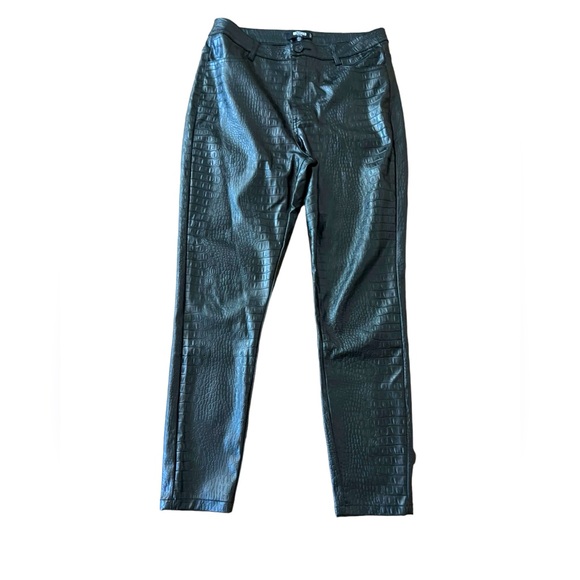 Missguided Pants - Missguided Plus Croc Faux Leather Slim Leg‎ size 8 petite